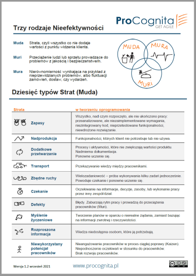 Ściąga rodzajów nieefektywności w tworzeniu oprogramowania
